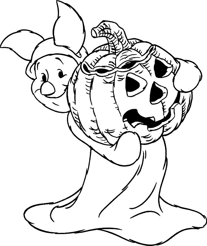 Online coloring book: Piglet Dressed up as a Ghost coloring page